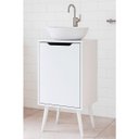 Ver imagem 4 de Gabinete para Banheiro 45 Cm Cuba Redonda 1 Porta Retrô Branco