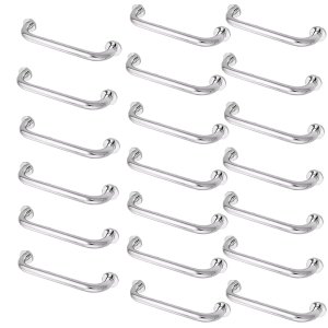 Barra Alça Apoio Kit 20 Uni Inox 30cm Deficiente Idoso Gestante Criança Suporte Anti Queda Acidente 