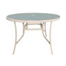 Mesa Redonda Arpoador Macaé Fratini 107 Cm (largura) Alumínio Fendi Tampo de Vidro com Furo - 1