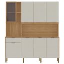 Ver imagem 2 de Armário de Cozinha Compacto Kits Paraná Nature 8 Portas 1 Gaveta Nicho Decorativo 1,94m - Freijó/