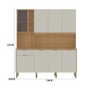 Ver imagem 3 de Armário de Cozinha Compacto Kits Paraná Nature 8 Portas 1 Gaveta Nicho Decorativo 1,94m - Freijó/