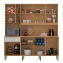 Ver imagem 4 de Armário de Cozinha Compacto Kits Paraná Nature 8 Portas 1 Gaveta Nicho Decorativo 1,94m - Freijó/