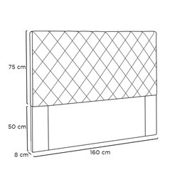 Cabeceira Queen 160cm Diamante Corano - Lucadi Home - 3