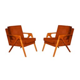 KIT 2 POLTRONA DECORATIVA MONA LUXO - 0126 Ferrugem - 1
