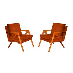 KIT 2 POLTRONA DECORATIVA MONA LUXO - 0126 Ferrugem