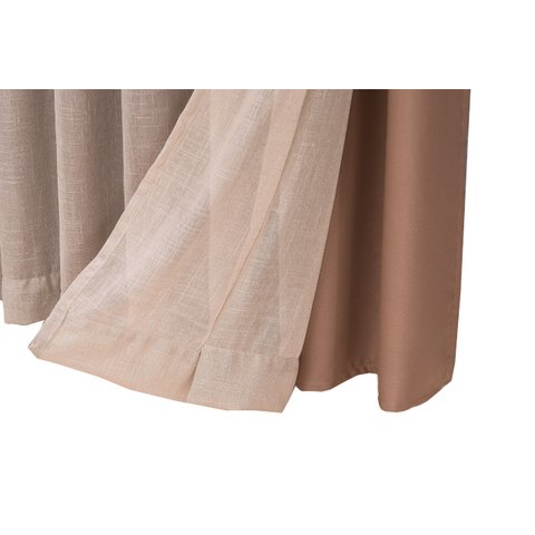 Cortina Blackout com linho 4,00x2,50 Para TRILHO SUÍÇO:Avelã