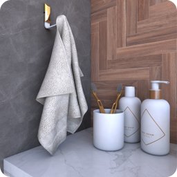 Kit Acessórios Para Banheiro Branco e Gold Empire 5 peças - 3