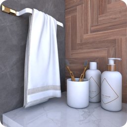 Kit Acessórios Para Banheiro Branco e Gold Empire 5 peças - 2