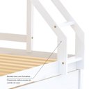 Ver imagem 4 de Treliche com Cama Casal Dreams Madeira Maciça Branco Megamobilia