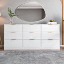 Ver imagem 4 de Cômoda para Quarto com 9 Gavetas 200x90cm Sun Yescasa Branco