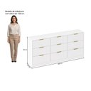Ver imagem 3 de Cômoda para Quarto com 9 Gavetas 200 cm X 90 cm Sun Yescasa Branco