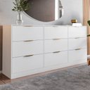 Ver imagem 1 de Cômoda para Quarto com 9 Gavetas 200 cm X 90 cm Sun Yescasa Branco