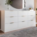 Ver imagem 1 de Cômoda para Quarto com 9 Gavetas 200x90cm Sun Yescasa Branco