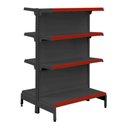 Ver imagem 1 de Gôndola Prateleira Preta 4 Níveis 40x30 New Plus 1,40 Central Inicial Pe Vermelho - Sa Gôndolas