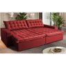 Sofá Sem Caixa Retrátil Reclinável 2,75m Cama inBox França Velusoft Vermelho - 1