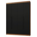Ver imagem 2 de Guarda-Roupa Solteiro 4 Portas Batentes Rustic/Preto/Preto Netuno Madesa