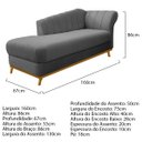 Ver imagem 2 de Kit Diva Recamier Vanessa 160cm Lado Esquerdo e 01 Poltrona Laura Suede Adj Decor Cinza