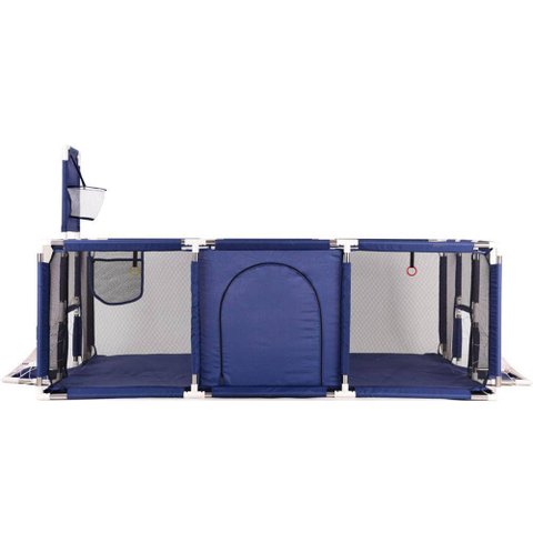 Cercadinho Chiqueirinho Infantil Retangular 180x120x60cm com Cesta de Basquete e Gol Snh87 Cor: Azul