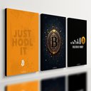 Ver imagem 1 de Kit 3 Quadro Decorativo Bitcoin Cripto Moeda Ethereum Wallet 40x28cm