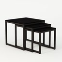 Ver imagem 3 de Mesa Lateral Industrial Trio Isabella Preto E Tampo Preto