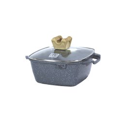 Jogo Panelas Indução Antiaderente Revestimento Mármore Cerâmico Cook Style 4 Peças Cinza - 4