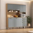 Ver imagem 2 de Cozinha Compacta 7 Portas 2 Gavetas Armário com Nicho para Micro-Ondas - Luciane 353:Cinza Supremo