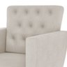 Kit 02 Poltrona Decorativa Pés Palito Nina Encosto Estilo Capitonê Bege - 3
