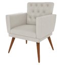 Ver imagem 4 de Kit 02 Poltrona Decorativa Pés Palito Nina Encosto Estilo Capitonê Bege