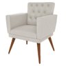 Kit 02 Poltrona Decorativa Pés Palito Nina Encosto Estilo Capitonê Bege - 4