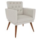 Ver imagem 2 de Kit 02 Poltrona Decorativa Pés Palito Nina Encosto Estilo Capitonê Bege