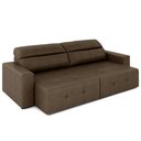 Ver imagem 2 de Sofá Retrátil 3 Lugares 204cm 2 Módulos Nero Couro Cappuccino G52 - Gran Belo