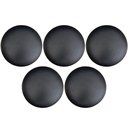 Ver imagem 1 de Kit 05 Assentos Redondo Banqueta Cadeira Estofados Poltronas H02 Corino Preto 25 cm - Lyam Decor Ass