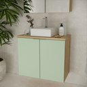 Ver imagem 1 de Gabinete de Banheiro 75cm x 65cm Nature Bege/Panna/Carvalho