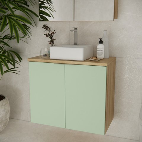 Gabinete de Banheiro 75cm x 65cm Nature Bege/Panna/Carvalho