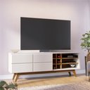 Ver imagem 1 de Bancada para TV 70 Polegadas Charles Off-White Matte Freijo