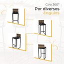 Ver imagem 5 de Kit 3 Banquetas Quadrada Junco Cappuccino para Balcão Ilha Cozinha Área Gourmet Bancada Piscina Bar