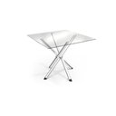 Ver imagem 1 de Mesa de Sala Jantar Volga C/ Tampo de Vidro Quadrado 90cm Cromada - Kappesberg