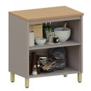 Ver imagem 3 de Balcão para Cozinha 100% MDF 80 cm 2 Portas Lumen Freijó/Cinnamon