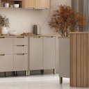 Ver imagem 4 de Balcão para Cozinha 100% MDF 80 cm 2 Portas Lumen Freijó/Cinnamon