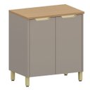 Ver imagem 1 de Balcão para Cozinha 100% MDF 80 cm 2 Portas Lumen Freijó/Cinnamon