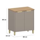 Ver imagem 2 de Balcão para Cozinha 100% MDF 80 cm 2 Portas Lumen Freijó/Cinnamon