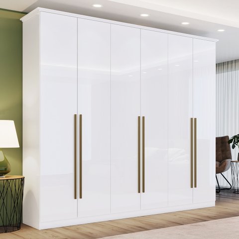 Guarda Roupa Casal 6 Portas 3 Gavetas Órion Casa 812