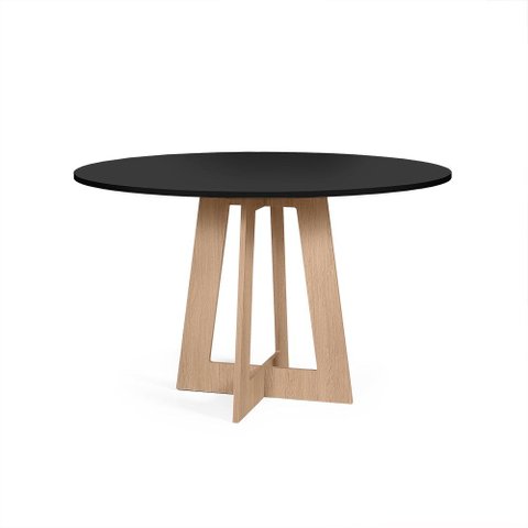 Mesa de Jantar Redonda 120cm 6 Lugares Montreal MDF Preto e Jade - Straub Web