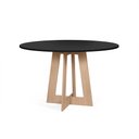 Ver imagem 1 de Mesa de Jantar Redonda 120cm 6 Lugares Montreal MDF Preto e Jade - Straub Web