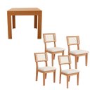 Ver imagem 6 de Mesa Jantar Retangular Extensível e 4 Cadeiras Estofadas Mdf Cor:freijó com Cesare Claro