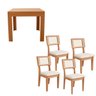 Mesa Jantar Retangular Extensível e 4 Cadeiras Estofadas Mdf Cor:freijó com Cesare Claro - 6