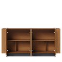 Ver imagem 6 de Aparador Buffet para Sala de Jantar 4 Portas 160cm Puerto C04 Freijó Preto Fosco Dourado - Lyam Deco