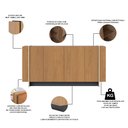 Ver imagem 4 de Aparador Buffet para Sala de Jantar 4 Portas 160cm Puerto C04 Freijó Preto Fosco Dourado - Lyam Deco