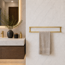 Ver imagem 2 de Porta Toalhas Dourado Duplo 60cm Reforçado Suporte para Parede Multiuso Premium para Banheiro