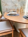 Ver imagem 3 de Mesa de Jantar Cone Zoe 140x90cm Base Laca Branca Tampo Cinamomo